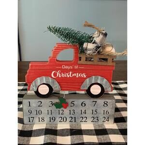 Red truck advent calendar farmhouse
